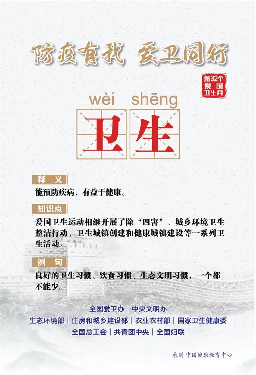 防疫有我 爱卫同行 第32个爱国卫生月活动海报来了!